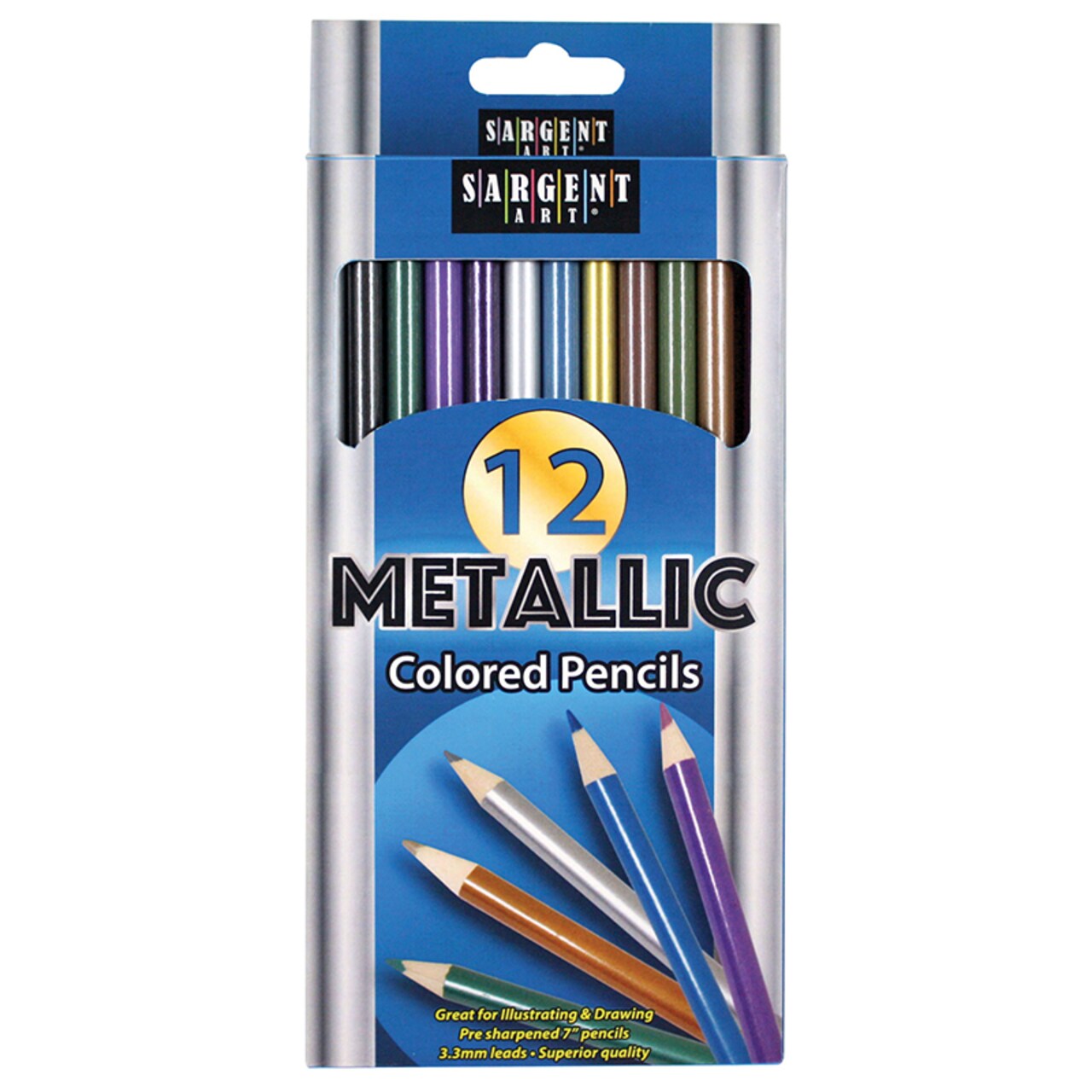 Colored Pencils, Metallic, 12 Colors